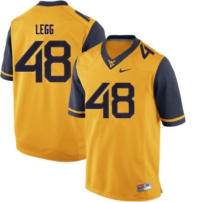 Men's West Virginia Mountaineers NCAA #48 Casey Legg Gold Authentic Nike Stitched College Football Jersey DJ15H82EA